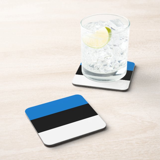 Hard plastic coaster with flag of Estonia (Right Side)