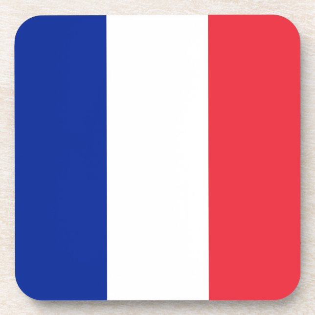 Hard plastic coaster with flag of France (Front)