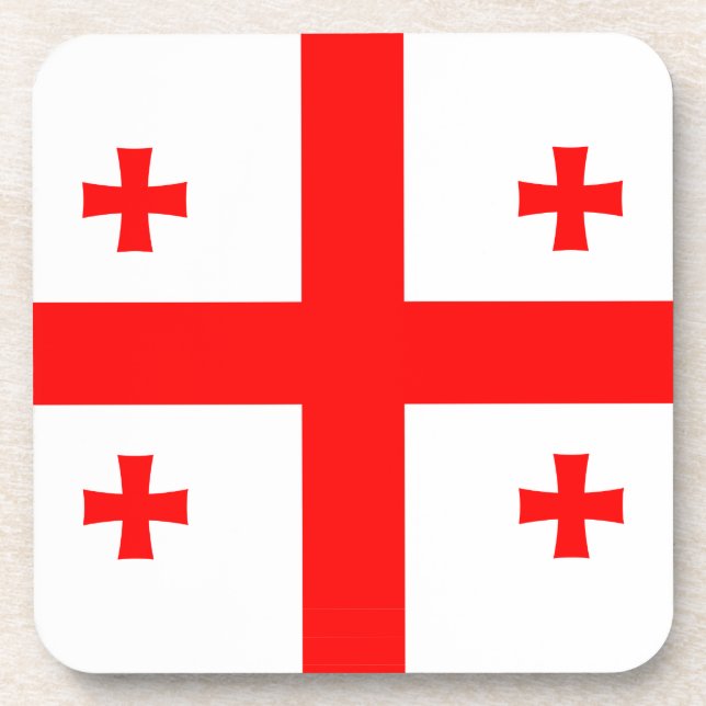 Hard plastic coaster with flag of Georgia (Front)