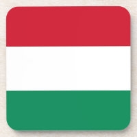 Hard plastic coaster with flag of Hungary