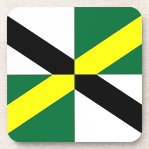 Hard plastic coaster with flag of Monterey, USA