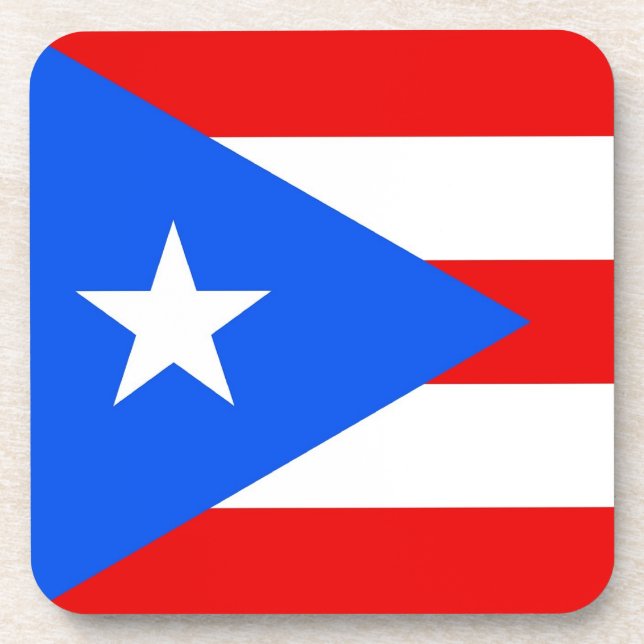 Hard plastic coaster with flag of Puerto Rico, USA (Front)