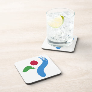 Hard plastic coaster with flag of Seoul
