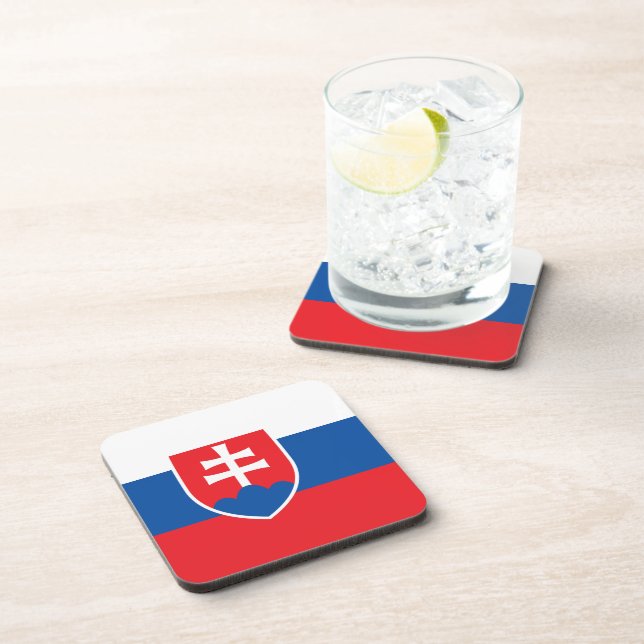 Hard plastic coaster with flag of Slovakia (Right Side)