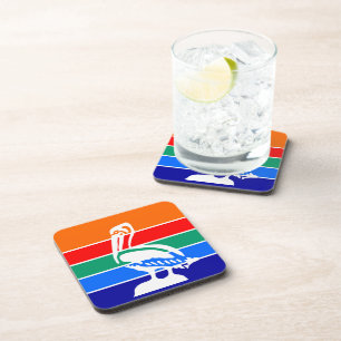 Hard plastic coaster with flag of St. Petersburg