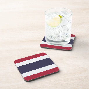 Hard plastic coaster with flag of Thailand