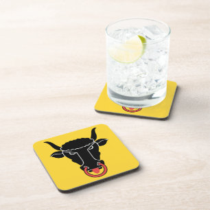 Hard plastic coaster with flag of Uri, Switzerland