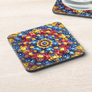 Hard plastic coaster with Romanian Colours