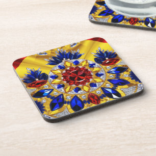 Hard plastic coaster with Romanian Colours