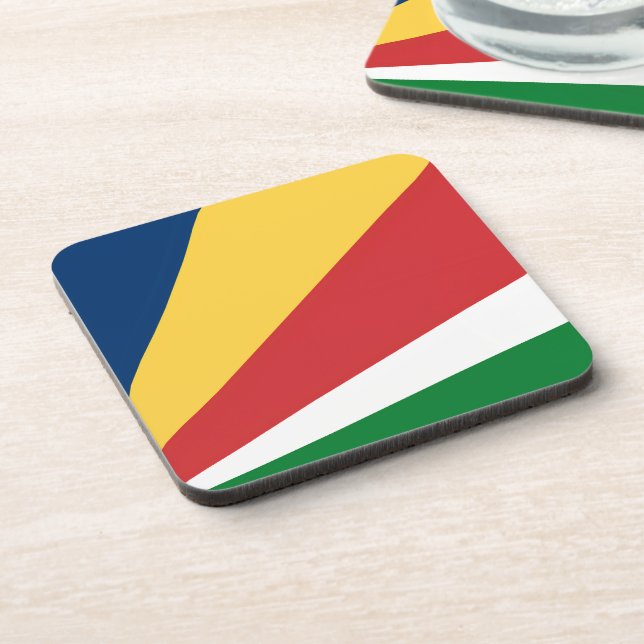 Hard plastic coaster with Seychelles Colours (Left Side)