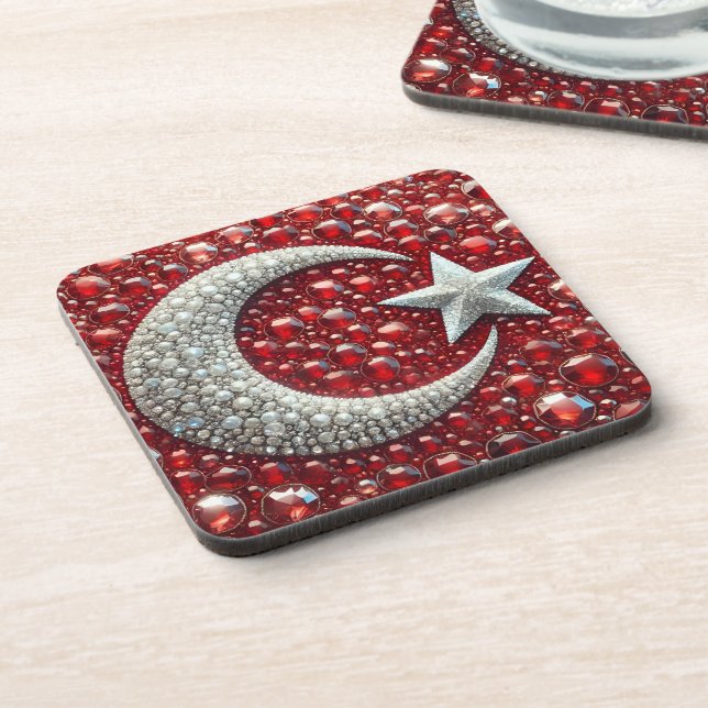 Hard plastic coaster with Turkish Colours (Left Side)