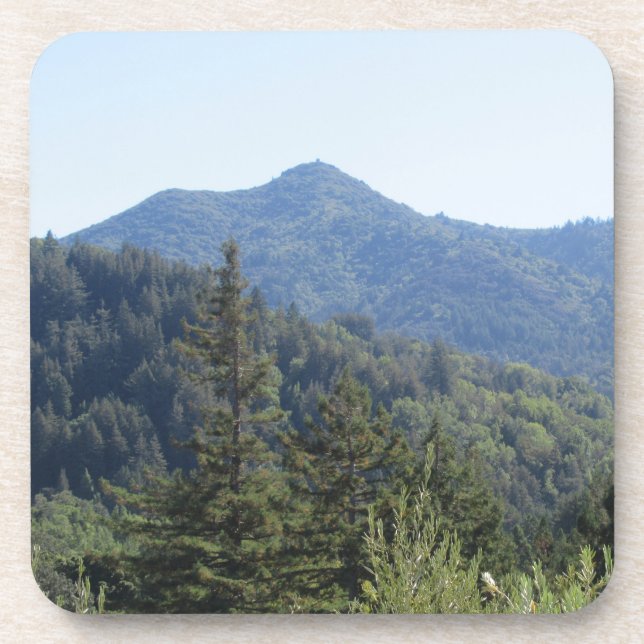 Hard Plastic Coasters Mt Tamalpais So Green  (Front)