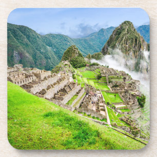 Hard Plastic coasters with cork back - set of 6