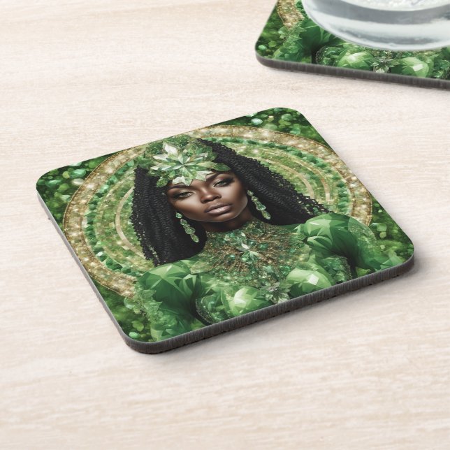 Hard Plastic coasters with cork back - set of 6 (Left Side)