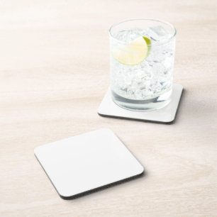 Hard Plastic coasters with cork back - set of 6