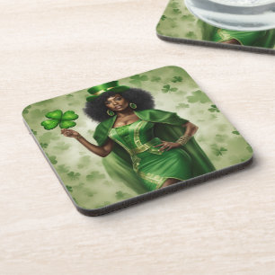 Hard Plastic coasters with cork back - set of 6