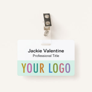 Hard Plastic Name Badge with Clip Lanyard or Reel ID Badge