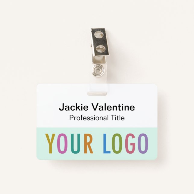 Hard Plastic Name Badge with Clip Lanyard or Reel ID Badge (Front with Clip)