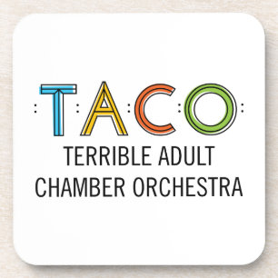 Hard Plastic TACO coasters w/ cork back - set of 6