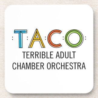 Hard Plastic TACO coasters w/ cork back - set of 6