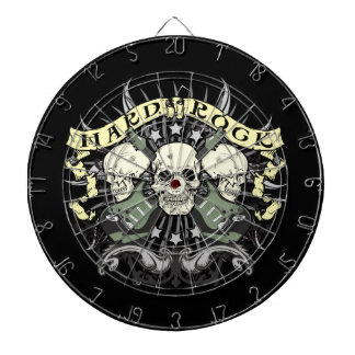 Hard Rock and Roll Skulls Guitars Dartboard