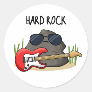 Hard Rock Funny Geology Music Pun  Classic Round Sticker