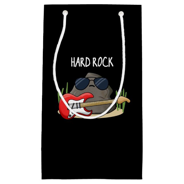 Hard Rock Funny Geology Music Pun Dark BG Small Gift Bag (Front)