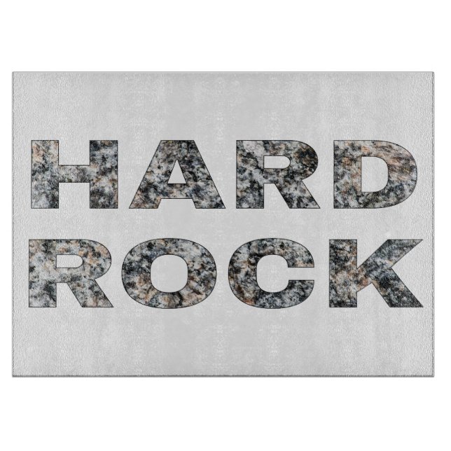 Hard Rock Granite Text Cutting Board (Front)