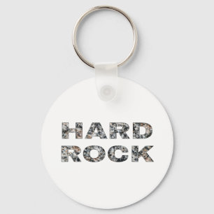 Hard Rock Granite Text Key Ring