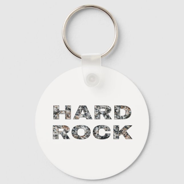Hard Rock Granite Text Key Ring (Front)