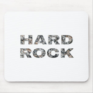 Hard Rock Granite Text Mouse Mat