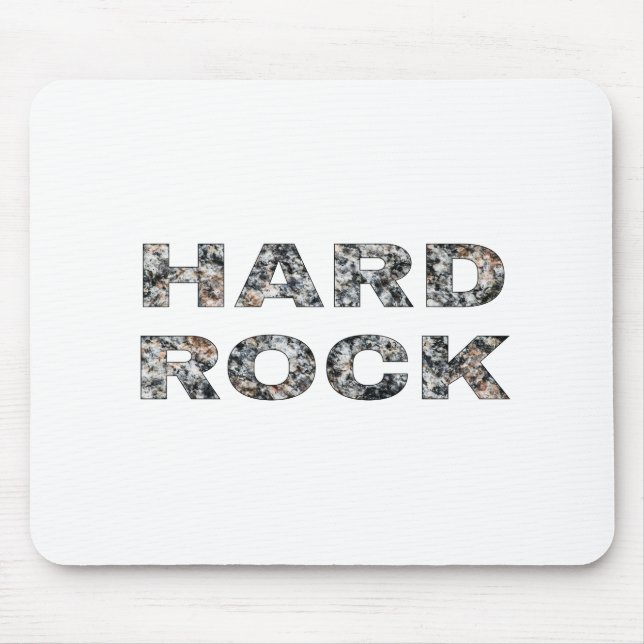 Hard Rock Granite Text Mouse Mat (Front)