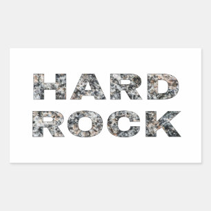 Hard Rock Granite Text Rectangular Sticker