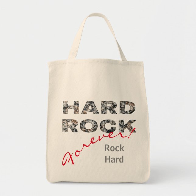 Hard Rock Granite Text Tote Bag (Front)