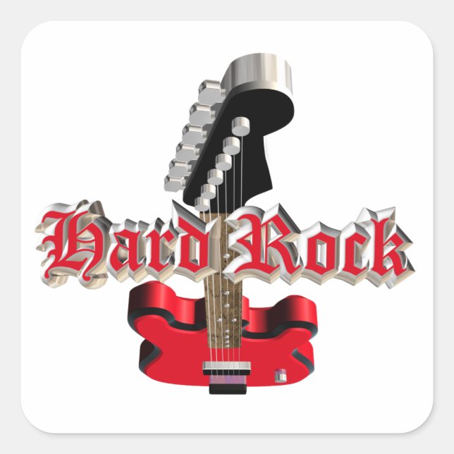 Hard rock square sticker (Front)