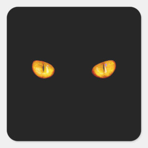 Hard Stare of Golden Bombay Cat Eyes Square Sticker