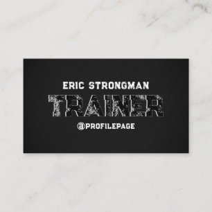 Hard style black faux concrete trainer business card