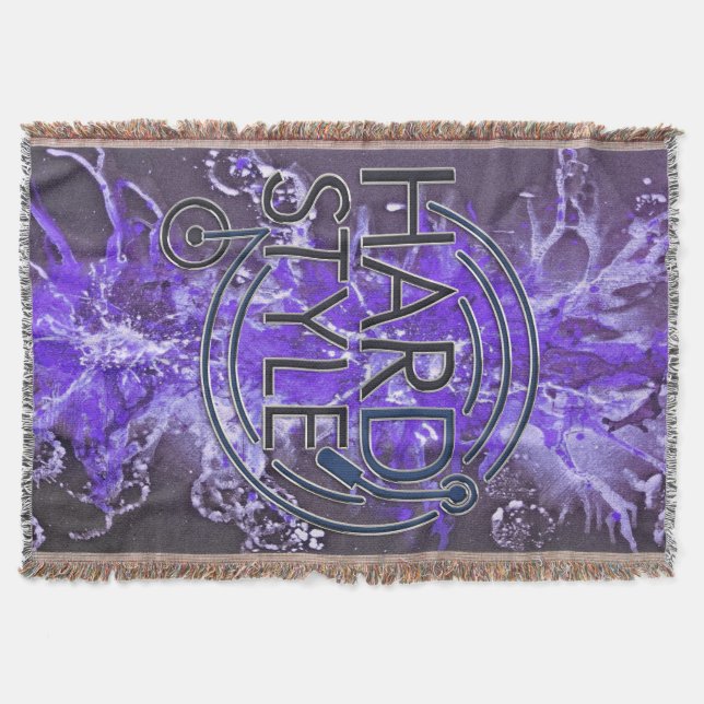HARD STYLE DJ + your background Throw Blanket (Front)