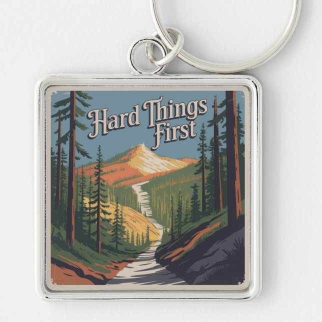Hard Things First Key Ring (Front)