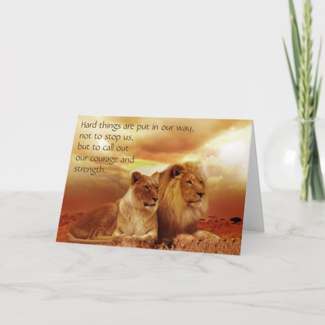 Hard Times, Courage & Strength Quote Card (Front)