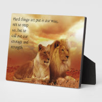 Hard Times, Courage & Strength Quote Plaque