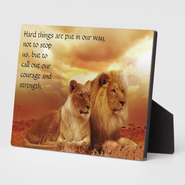Hard Times, Courage & Strength Quote Plaque (Side)