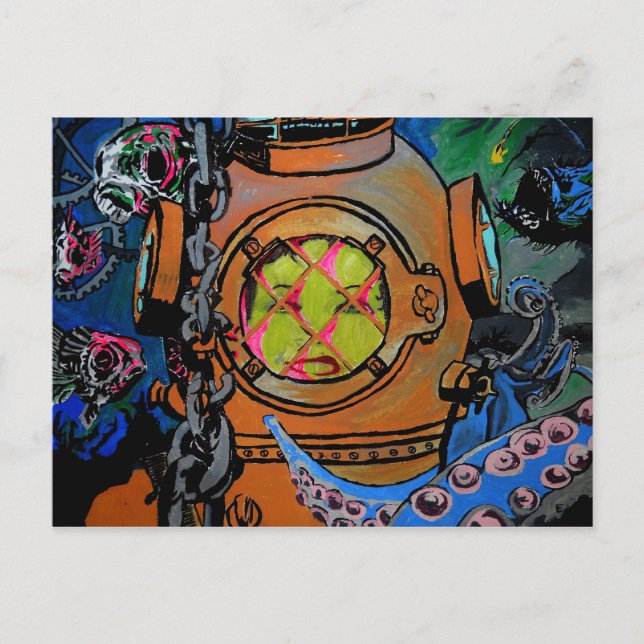 "Hard times for the Aquanaut" Postcard (Front)