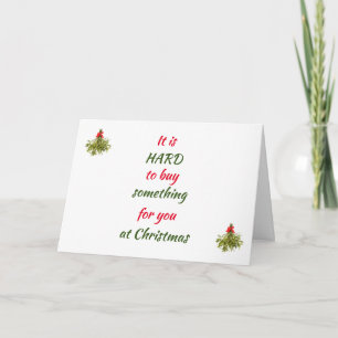 HARD TO BUY FOR "YOU" AT CHRISTMAS HOLIDAY CARD
