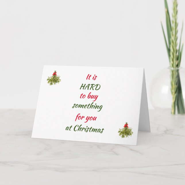 HARD TO BUY FOR "YOU" AT CHRISTMAS HOLIDAY CARD (Front)