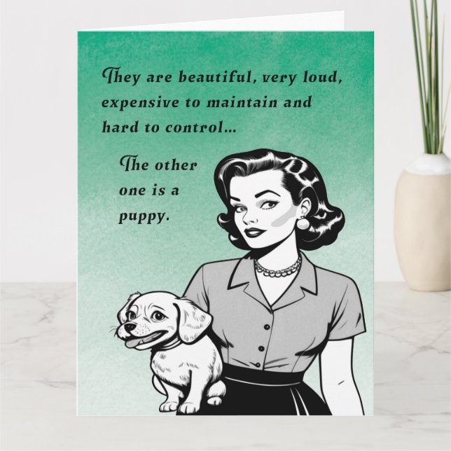 Hard To Control Retro Greeting Card (Front)