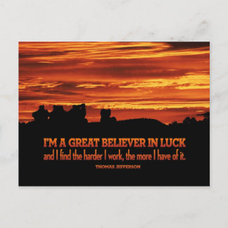 Hard Work and Luck Post Card
