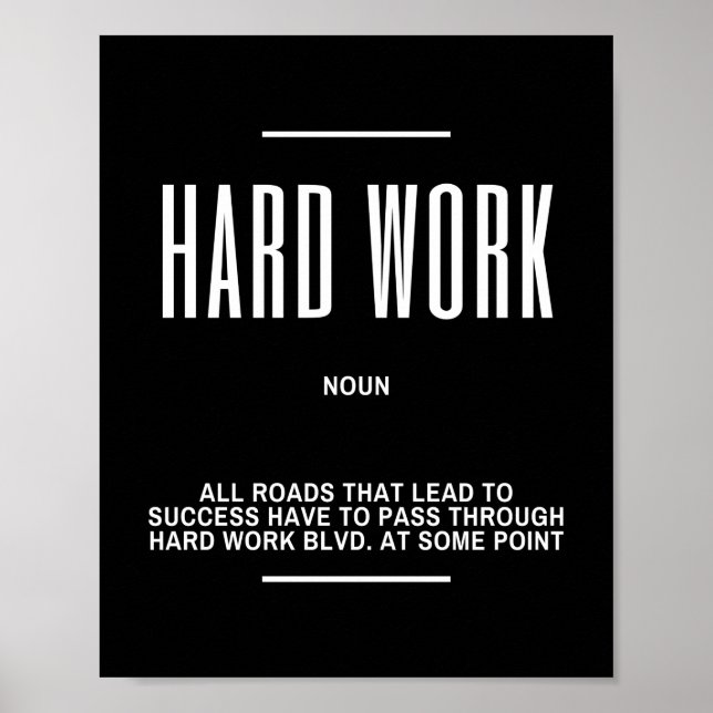 Hard Work Blvd. Inspirational Quote Poster (Front)
