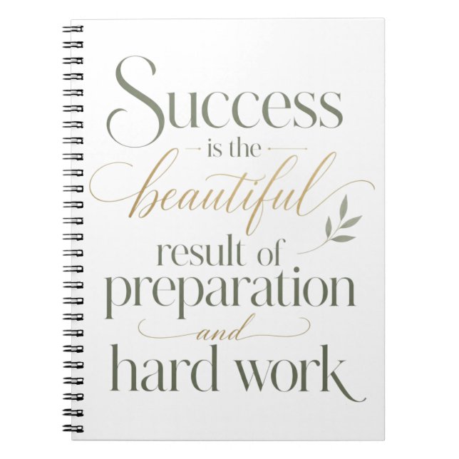 Hard Work Brings Success Promotion Congratulations Notebook (Front)