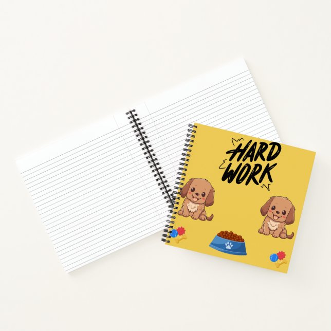 Hard Work & Happy Tails: Puppy  Notebook (Inside)
